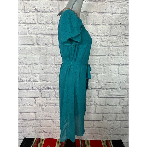 Adorable Twee 70's Semi-Sheer Belted Midi Dress - Picture 2 of 7